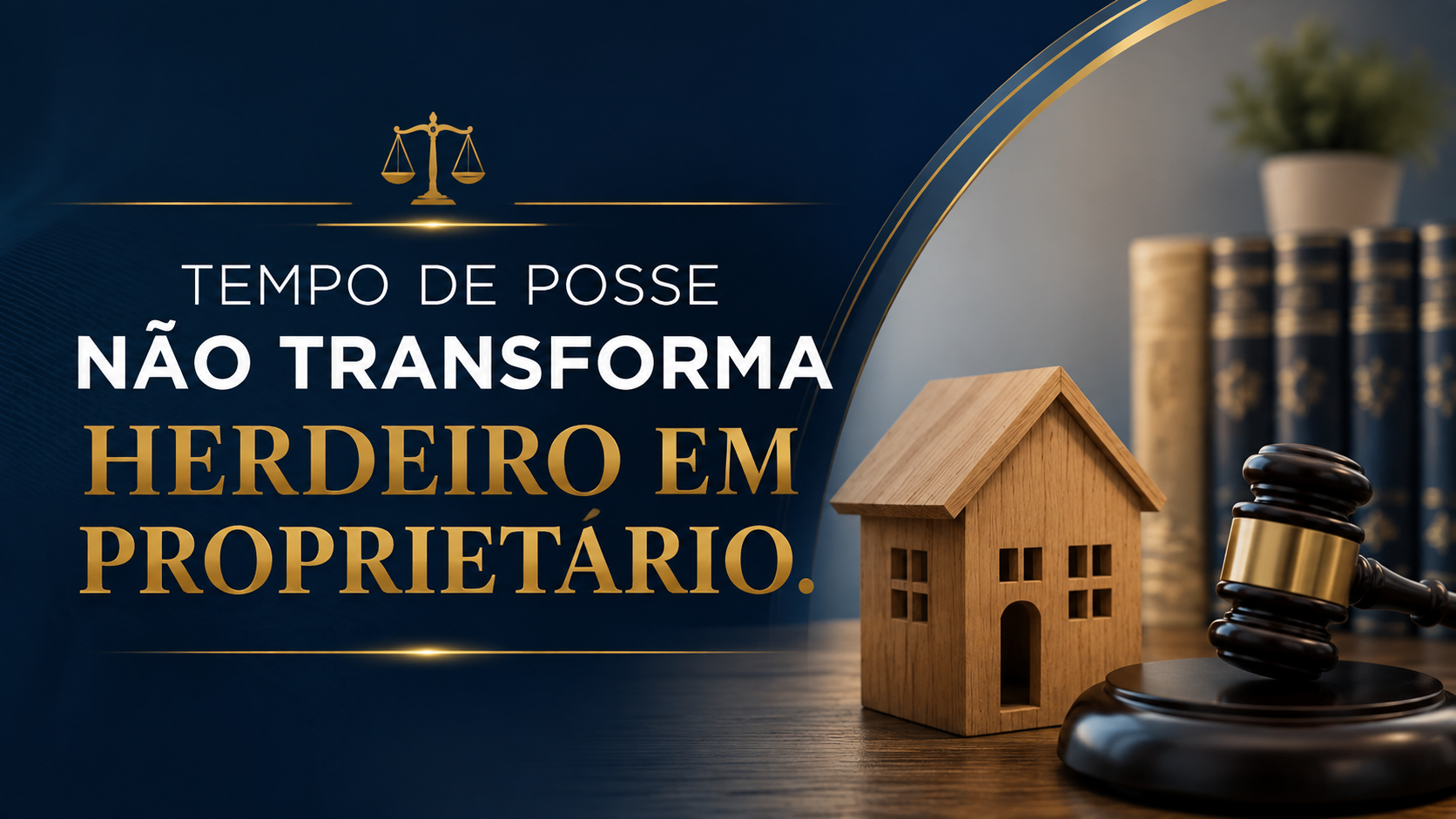 Imagem de uma casa e um martelo falando sobre tempo de posse